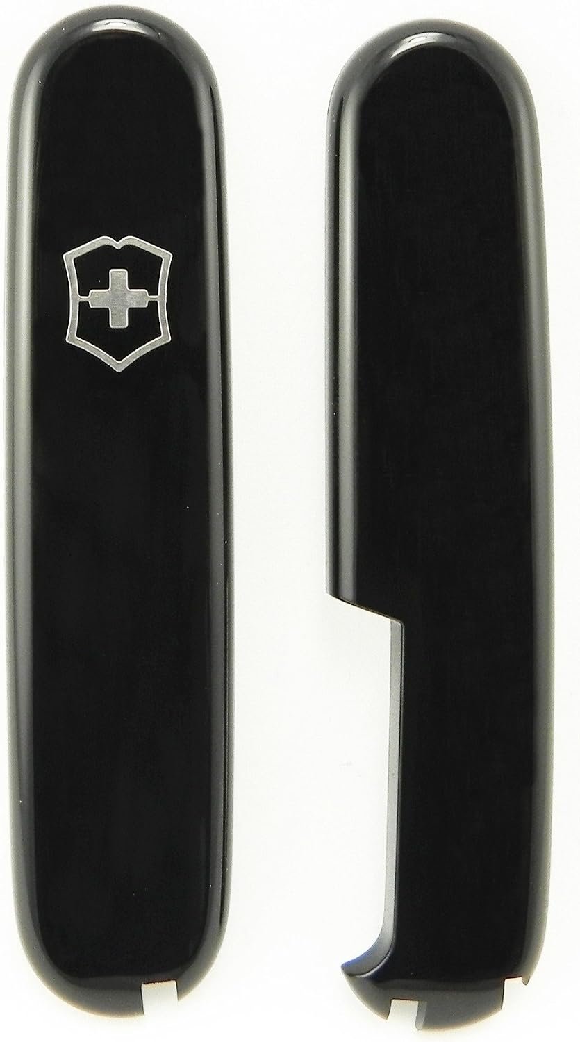Victorinox Genuine PLUS Scales, black, 91mm, front and back showing pen slot cutout