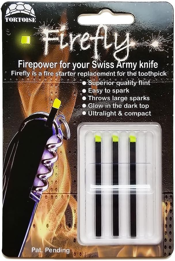 Tortoise Gear Firefly firesteel 3-pack in retail packaging