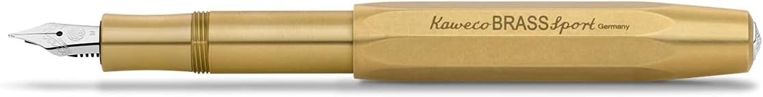Kaweco Brass Sport fountain pen, brass body with Kaweco BRASS Sport Germany engraving, real Amazon listing photo